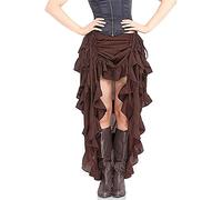 Jupe Gothique Femme Couleur Unie, Jupe Plissée Femme à Volants,Jupe Medievale Femme Pirate Grande Taille de Mode Smil Fit Vintage pour Halloween Victorienne Cour Renaissance Noël Carnaval Jupe