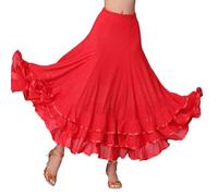Jupe Grande Taille- Jupe De Danse Traditionnelle Espagnole Festival à Plusieurs éPaisseurs Et Fluide IdéAle La RepréSentation