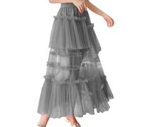 Jupe Grande Taille, Jupe PlisséE Longue Maillard Automne 2025 pour éLéGante Taille Haute Coupe éVaséE IdéAle pour Cocktails Mariages Et SoiréEs