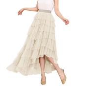 Jupe Grande Taille, Tutu Femme Longue Maillard Automne 2025 pour éLéGante Taille Haute Coupe éVaséE IdéAle pour Cocktails Mariages Et SoiréEs