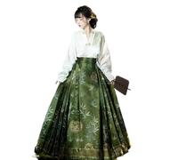 Jupe Hanfu Originale de Style Chinois, Costume de la Dynastie Mamianqun Ming, Tissage de Visage de Cheval doré, Robe Chinoise (Color : White, Size : M)
