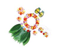 Jupe Hawaïenne Feuillage Réaliste Adulte, Ensemble 1 Pièce en Tissu