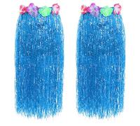 Jupe hawaïenne longue 80 cm avec fleurs Luau pour fête de plage