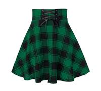 Jupe Homme Courte Décontracté Impression Mini Jupe Mode Printemps Jupe Courte Mode Quotidien Femmes Plaid Plissée Jupe Femme Jupe Tulle Vert (Green, XXL)