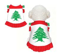 Jupe imprimée drapeau du Liban pour animal domestique - Vêtements mignons pour chiens de petite taille pour Noël et Thanksgiving