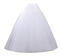 Jupe Jupette de 40 Pouces Cerceur Blanc sans Cerceau de Ligne A-Line pour Robes 4 Couches Crinoline avec la Taille Taille ajusté pour Le Jupon pour Le Mariage du Soir Boule Balle mariée, dem