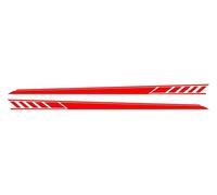 Jupe Latérale Extensions pour Benz pour W177 pour Classe A pour AMG A35 pour 4Matic A45 2018 Jupe Latérale Voiture 2 Pièces Bandes Porte Autocollant Étape(Glossy Red)