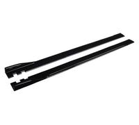Jupe Latérale Extensions pour VW pour Golf pour MK5 MK6 MK7 pour CC pour Transporter Tous Modèles Jupe Latérale Voiture Séparateurs Ailes Lèvre Étape 2m(Black)