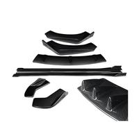 Jupe Latérale pour TT pour TTRS 2004-2019 ABS Séparateurs De Pare-Chocs Avant Voiture Kit Carrosserie À Lèvres Becquet d'angle(Carbon Look a)