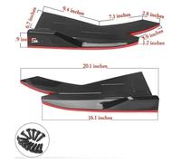 Jupe Latérale Voiture Enveloppe Arrière Angle Pelle Décoration Protection Lèvre Automobile Berline Marchepied Modifié Jupe Latérale Diffuseur(Carbon Red Stickers)