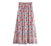 Jupe longue bohème en coton pour femme - Style hippie bohème