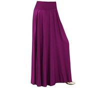 Jupe longue bohème pour femme - Jupe longue élastique - Taille haute - Cordon de serrage - Jupe boutonnée allongée - Élégante - Vintage - Mini jupe de plage - Mini jupe basique, lilas, XL
