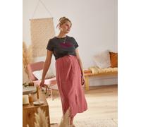 Jupe longue de grossesse en gaze de coton terracotta 36