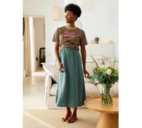 Jupe longue de grossesse en gaze de coton vert émeraude 44