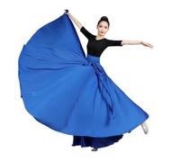 Jupe longue d'entraînement à la danse Robe de danse grande taille for femme, jupe de carnaval, spectacle sur scène, 540 720 degrés, longue jupe, costume, robes élégantes for femmes(Blue 720 degrees)