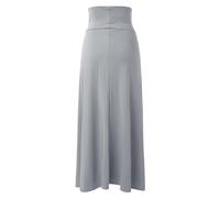 Jupe longue double fendue pour femme - Uni - Deux fentes latérales - Taille 37 à 50, gris, L