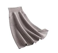Jupe longue en laine tricotée pour femme - Taille haute - Avec poche - Ample - Pour l'automne et l'hiver, comme sur l'image, 44