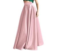 Jupe Longue En Satin Femme Maxi Mode Couleur Unie Jupe TrapèZe Taille Haute Jupe Chic Et Elegant Confortable Et Respirant Pour D'éTé SoiréE De FêTe