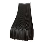 Jupe Longue En Satin Femme Mode Couleur Unie Jupe PlisséE Elastique Taille Haute Jupe TrapèZe Grande Taille Jupe Chic Et Elegant Confortable Et Respirant D'éTé ExtéRieur DéContractéE