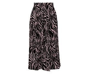 Jupe longue en viscose imprimÃ©e taille plissÃ©e femme QS Noir 40
