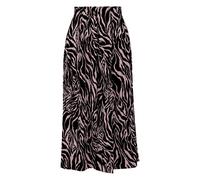 Jupe longue en viscose imprimée taille plissée femme QS Noir 44