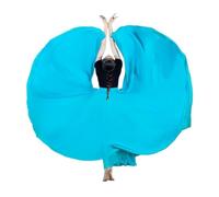 Jupe Longue et vaporeuse pour Danse lyrique, Jupe de Danse carrée Swing Ballroom 720 en élasthanne Double épaisseur Multicolore, Plusieurs Tailles(Color 9,L)