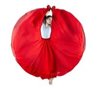 Jupe Longue et vaporeuse pour Danse lyrique, Jupe de Danse carrée Swing Ballroom 720 en élasthanne Double épaisseur Multicolore, Plusieurs Tailles(Color 1,M)