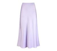 Jupe longue évasée en satin avec ourlet à volants, taille haute, coupe trapèze, élégante, moulante pour fête, soirée, boîte de nuit, violet, 48
