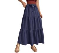 Jupe Longue Femme Blanche Robe Longue Boheme Vetement Bohème Tour De Taille Elastique Longue Été Maxi Tube Taille Haute A-Line Décontractée Vacances L'Été Plage Vintage