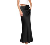 Jupe Longue Femme Ete Boheme Chic Et Elegant Portefeuille Droite Taille Elastique Transparente2025 Boho Casual Tie Long Maxi Skirt Summer Low Waisted Casual Basic Warp Skirts for Beach Vacation Daily