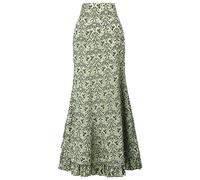 Jupe Longue Femme Halloween, Jupe Crayon Femme À Volants À Lacets Croisée Décoration Taille Ventre Haute Motifs Street Fashion Sexy Jacquard Moulante Gothique Mermaid Retro Carnaval Cosplay Vêtements