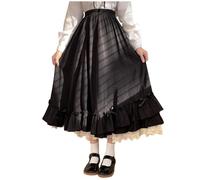 Jupe Longue Femme Taille Élastique- Jupe Boheme Fluide Ourlet Volants Décontracté Coupe Ample Confortable Chic Et Élégants Style Doux Tempérament Passe-Partout Automne Skirts pour Fête