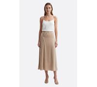 Jupe longue fluide beige coupe évasée