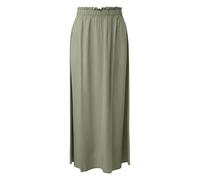 Jupe longue fluide évasée à volants femme QS Vert 38