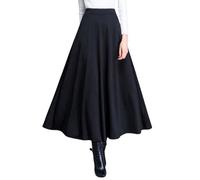 Jupe Longue Fluide Femme Taille Haute- Jupe Boheme Évasé Slim Couleur Unie Trapèze A-Line Ample Décontracté Confortable Vintage Chic Et Élégants d'affaires Tempérament Passe-Partout Skirts