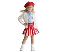 Jupe Longue Fluide- Jupe PlisséE en Maille Couleur Touches De Piano Fille
