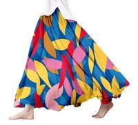 Jupe longue fluide pour femme - Jupes florales pour femmes - Jupe trapèze à motif de jupe d'été longue de sport, jupe décontractée, vêtements de plage, vêtements de vacances, jupe fluide, jupe