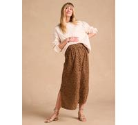 Jupe longue grossesse en gaze de coton beige 46