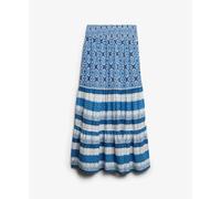 Superdry Jupe longue imprimée Bleu Taille M Femme