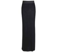 Jupe Longue Jersey Pour Femme Uni Droit Extensible Taille Élastique - Noir, 46
