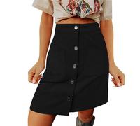 Jupe longue noire avec poches : jupe en velours côtelé bouton jupe crayon noire élégante jupe portefeuille mini jupe trapèze jupes noires taille élastique jupes évasées droites jupe maxi jupe moulante