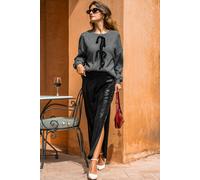 Jupe longue noire fendue sur le côté Noir L