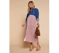 Jupe longue taille élastiquée motif fleuri multicolore 38