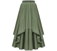 Jupe Médiévale Femme Longue Gothique Jupe Renaissance Victorienne Dame Robe Steampunk Taille Haute Carnaval Festival Cosplay Robe Medievale Gothique pour Halloween Carnaval Cosplay FêTe Pas Cher