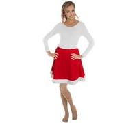 jupe mère noël élastique fourrure blanc adulte - chaks n1025sm Rouge