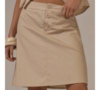 Jupe mi-longue à boutons basse taille, printemps été, mignonne et confortable, style cottage, à la mode Y2K, décontractée, pour les vacances L,M,S,XL,XSUnicoloreTissu tissé