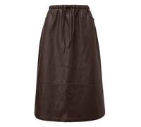 Jupe mi-longue aspect cuir femme QS Marron 34