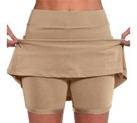 Jupe mi-longue Pantalons Femmes Casual Sport Avec Poches Deux Nouvelles Jupes Courtes, café, XXL