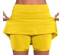 Jupe mi-longue Pantalons Femmes Casual Sport Avec Poches Deux Nouvelles Jupes Courtes, jaune, XXL