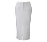 Jupe midi Ã©lastique en denim avec fente femme COMMA Blanc 36